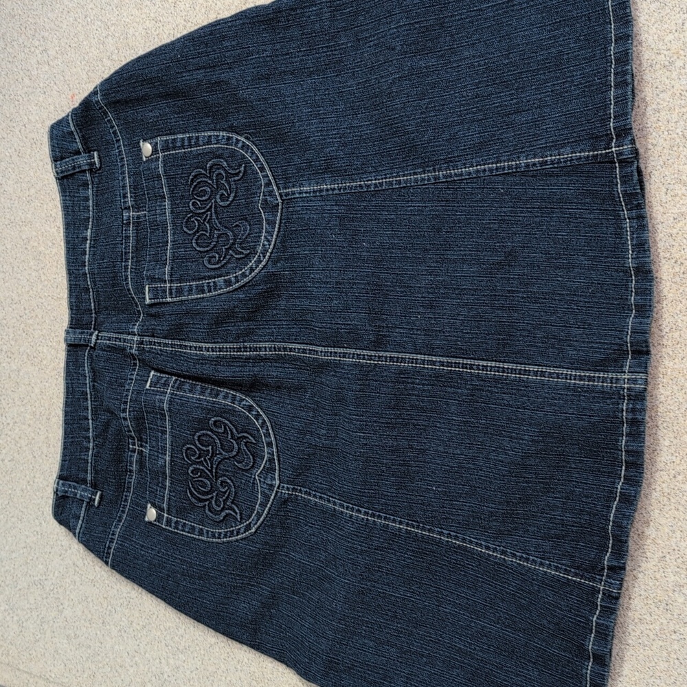 Baccini Denim Skirt, Fun Back Pockets, Western Casual, Size 8 - Picture 7 of 9